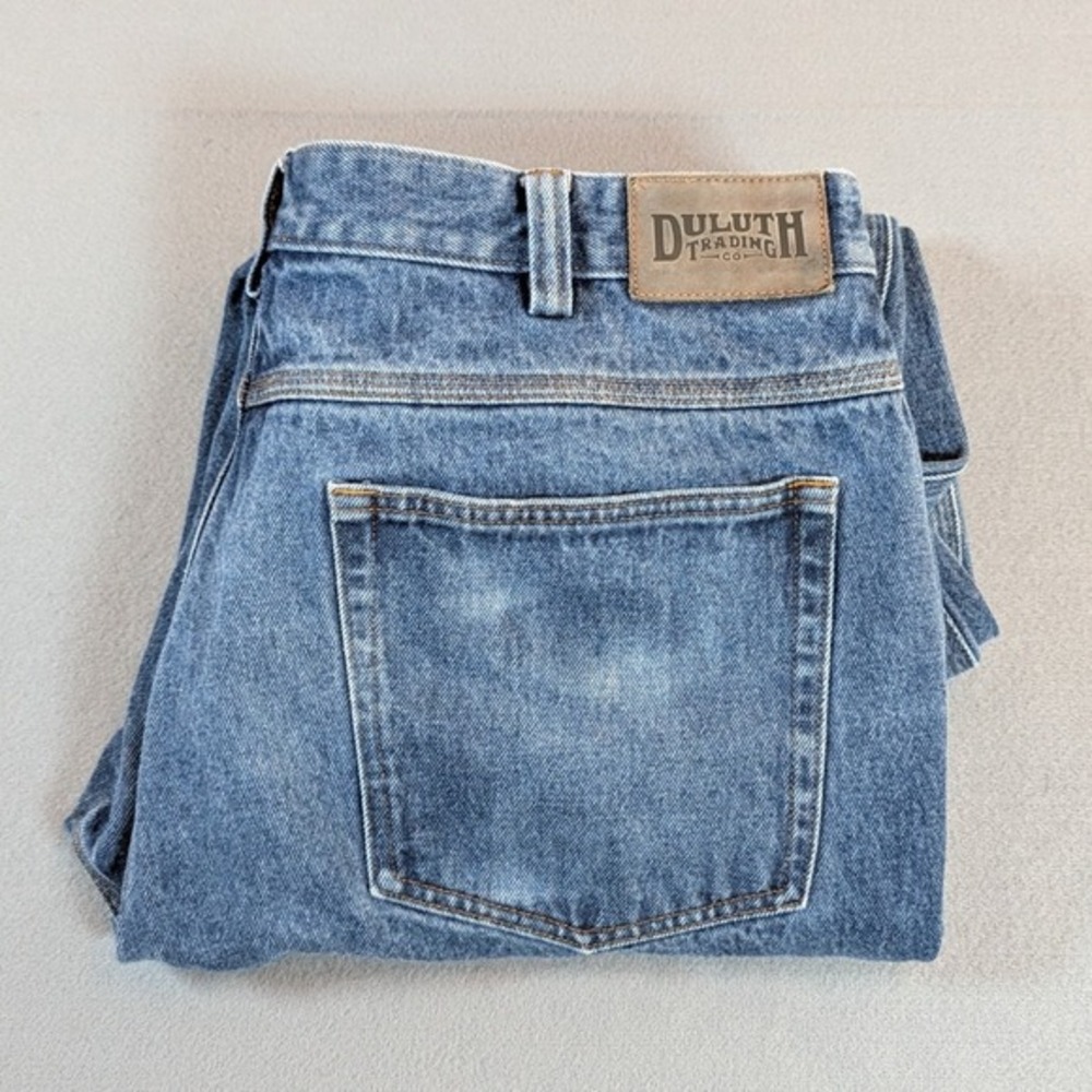 Duluth Trading Co‎ Mens Jeans 40x32 Blue Denim Straight Leg Work Casual Pants